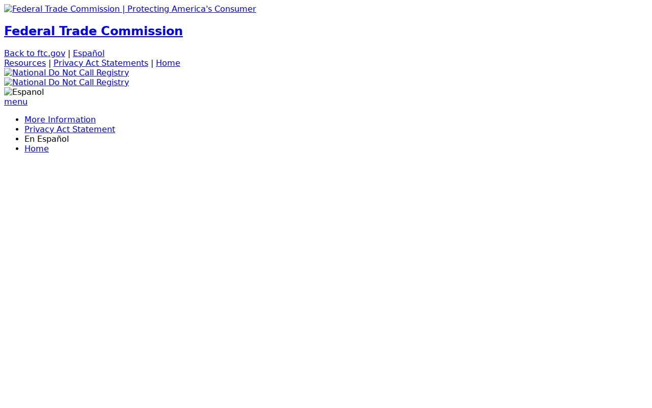National Do Not Call Registry home page for West Virginia phone numbers